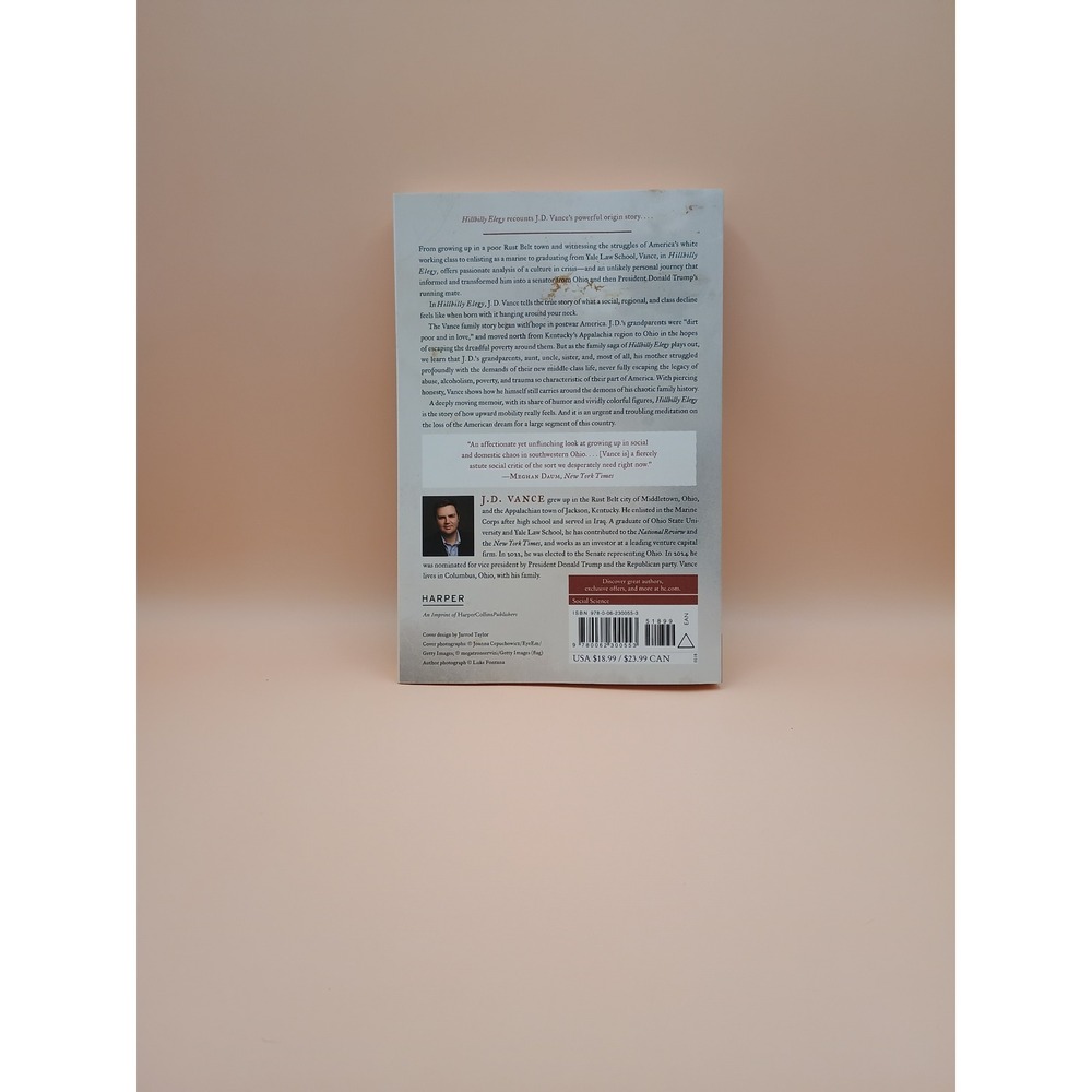 Hillbilly Elegy J.D. Vance Memoir Family Culture Crisis Paperback Afterword 2018 - Picture 2 of 3
